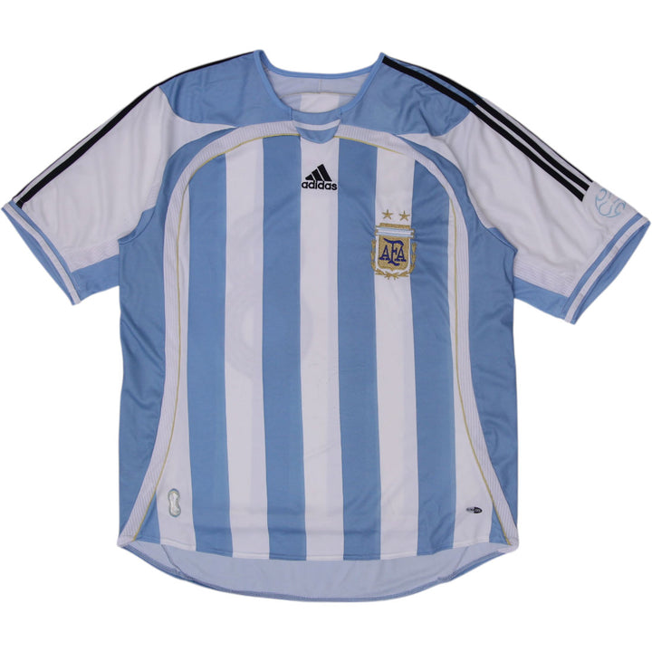 Vintage Mens Adidas Argentina 2006 World Cup Home Football Messi #18 Jersey