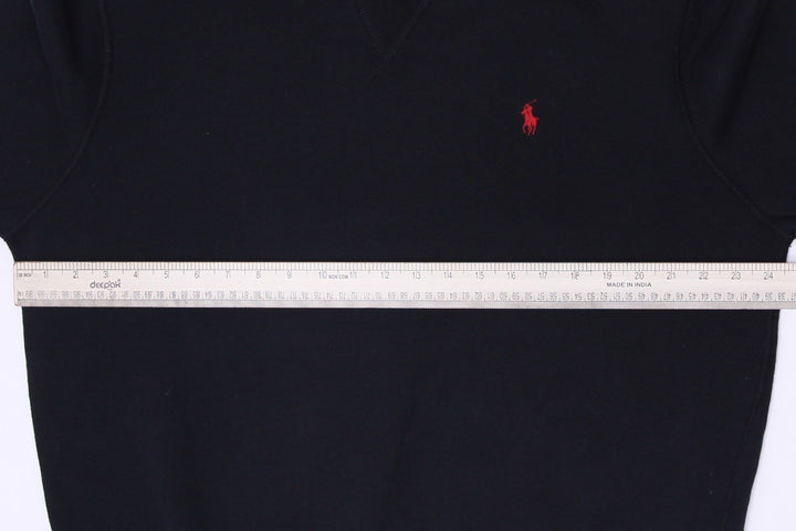 Mens Ralph Lauren Navy Textured Piqué Mesh Long Sleeve with Ribbed Cuffs Size L
