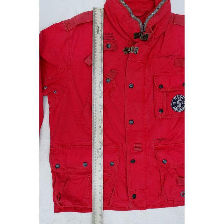 Vintage Polo Ralph Lauren Jacket USRL Naval Station Marine Navy Military Utility