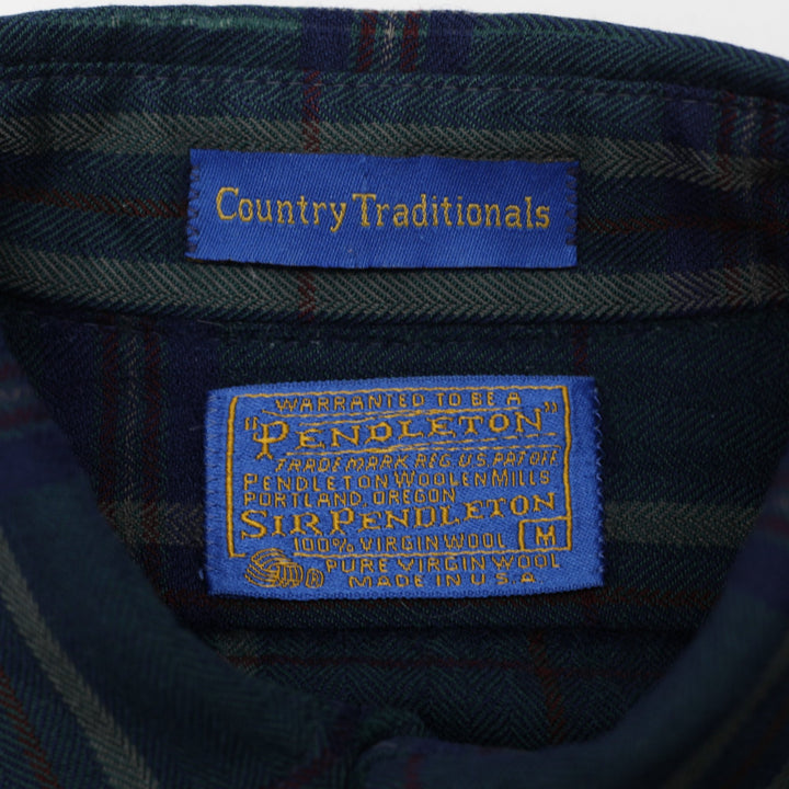Vintage 90s Pendleton Plaid Country Traditional Casual Shirt Made in USA Size M