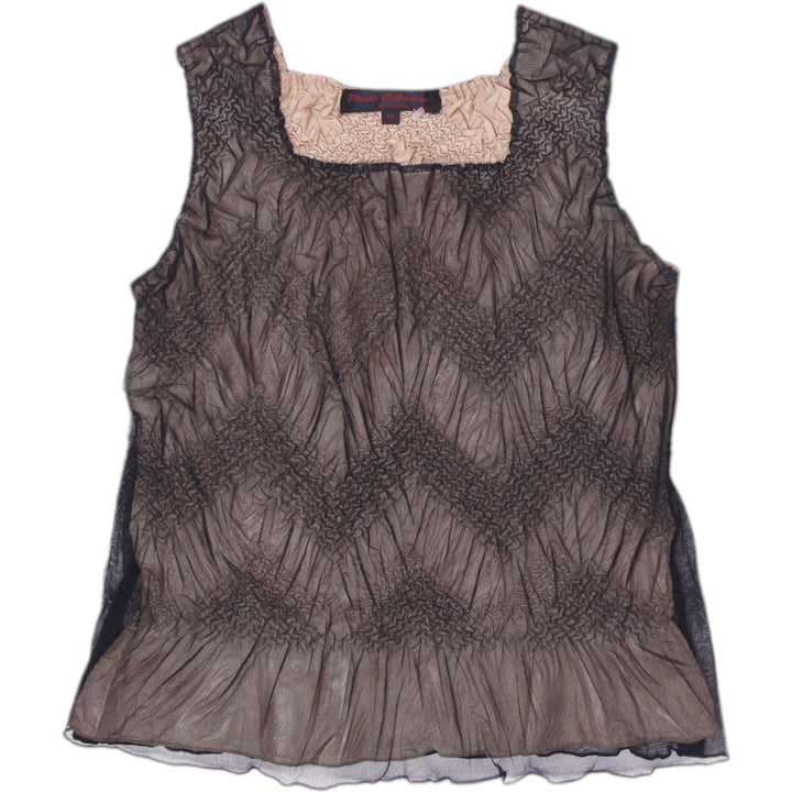 Y2K Ladies Pleats Collection Sheer Sleeveless Top Size M | Migration_Y2K Tops | Fashion Rerun