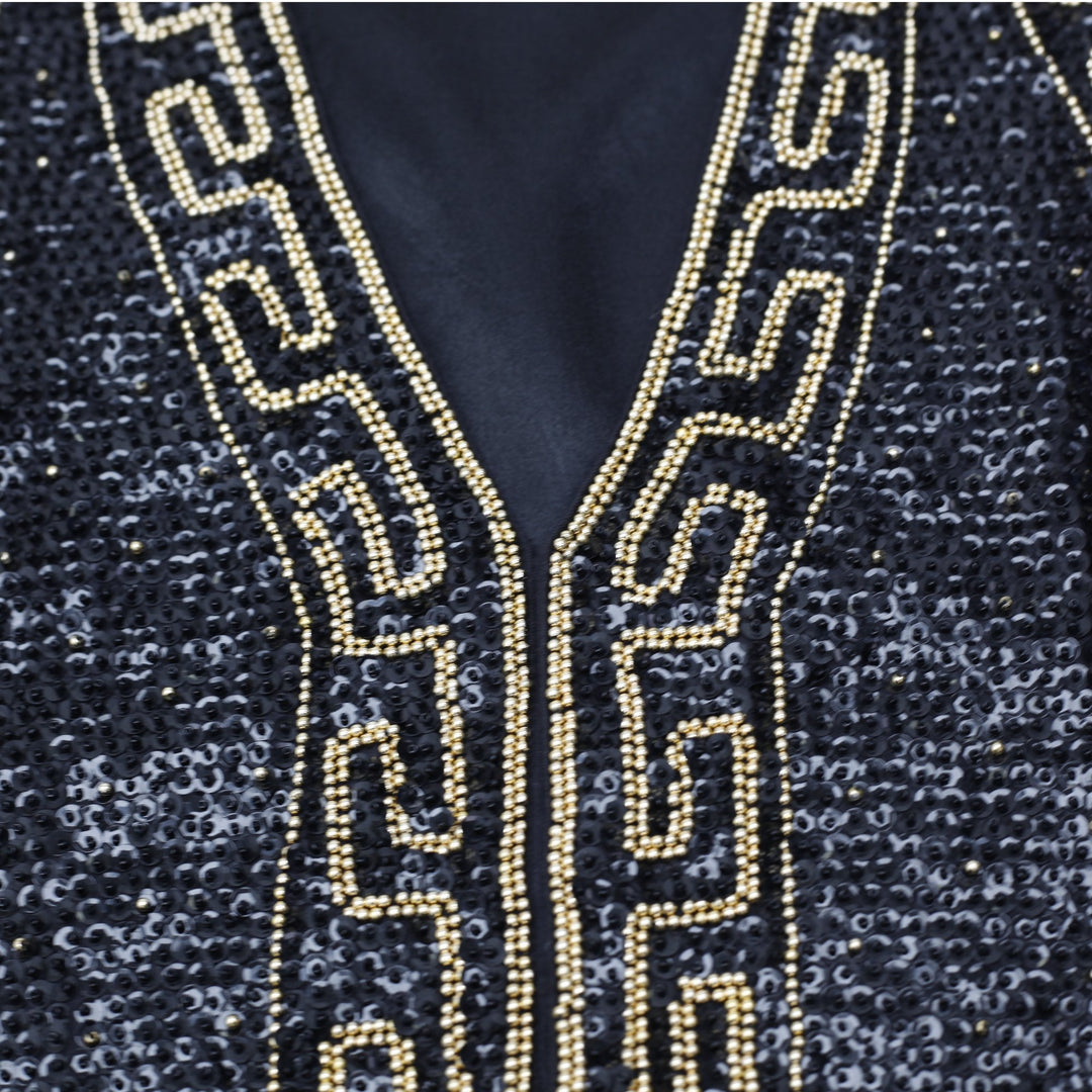 Halsey Beaded Sequin Fashion Vest Size M | Migration_Vests MJ DROP - Detail View | Fashion Rerun