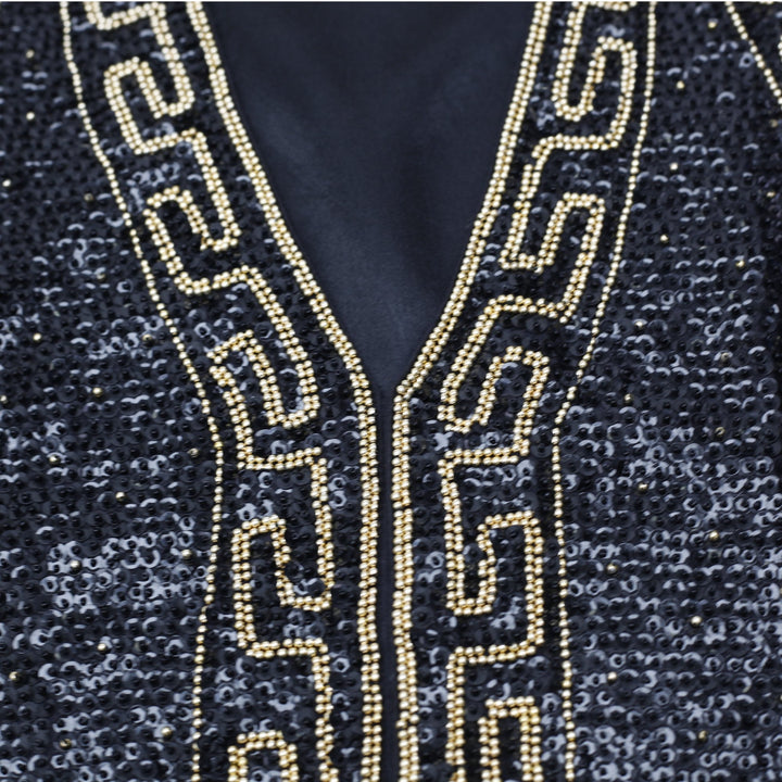 Halsey Beaded Sequin Fashion Vest Size M | Migration_Vests MJ DROP - Detail View | Fashion Rerun
