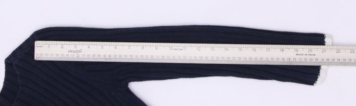 Vintage Ladies 90s Polo Jeans Company Ralph Lauren Navy USA Flag Ribbed Knit