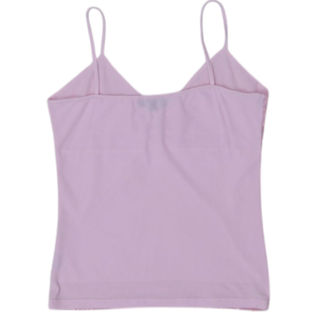 Y2K Ladies Pink Floral Lace Design Strappy Top | Migration_Y2K Tops - Side View | Fashion Rerun