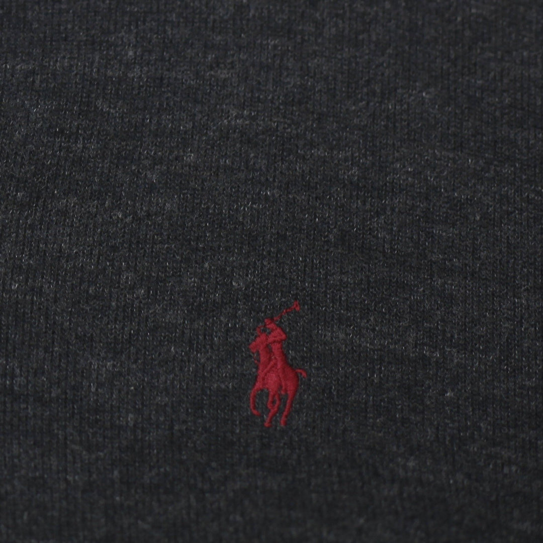 Mens Polo Ralph Lauren Quarter Zip Mock Neck Charcoal Gray Sweater Size XL