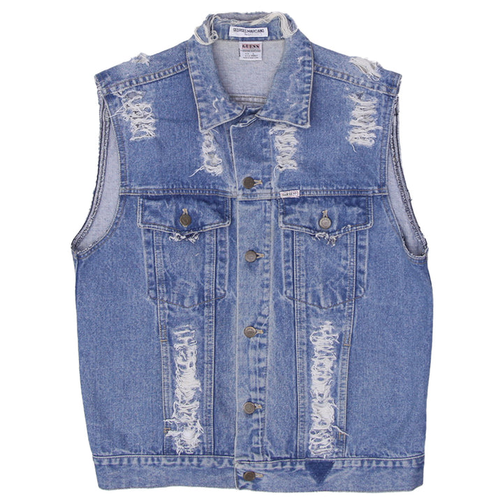 Vintage Georges Marciano By Guess Ripped Denim Vest
