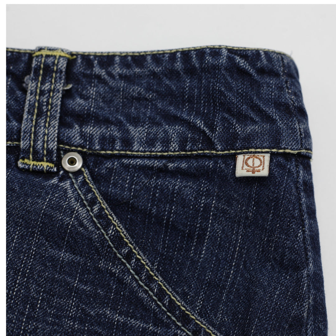 Y2K Ladies POSITIVE Low-Rise Pleated Denim Mini Skirt