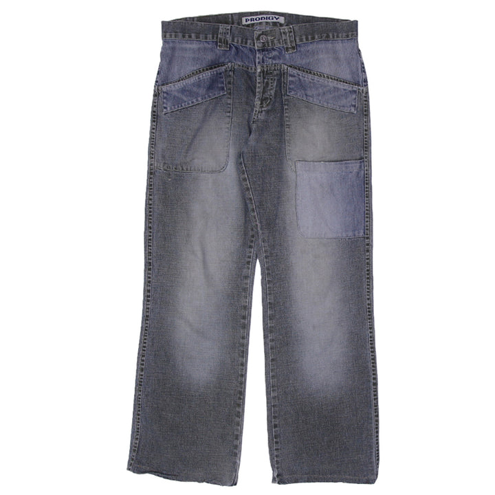 Y2K Mens Prodigy Button Fly Washed Jeans