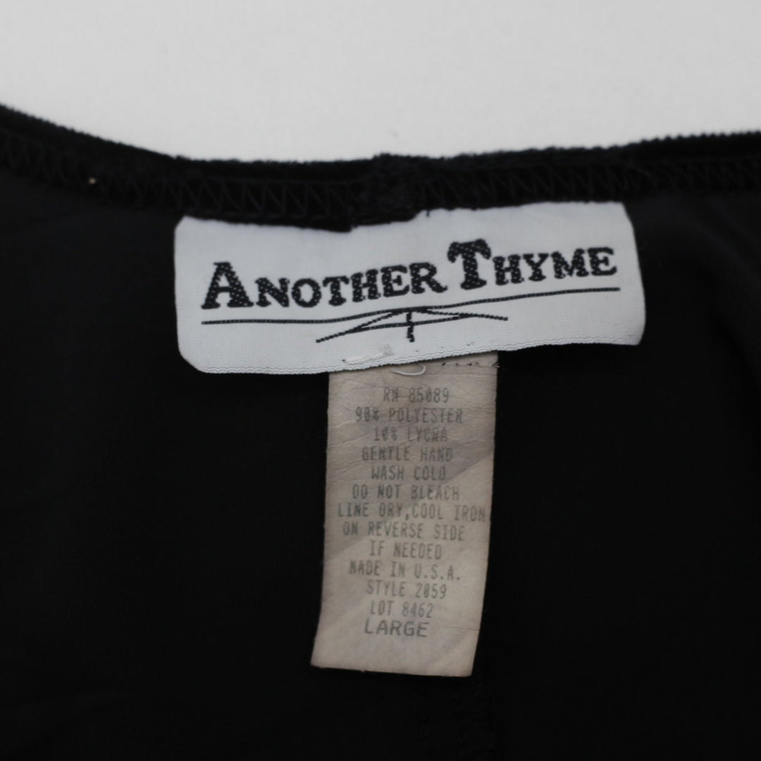 Y2K Ladies Another Thyme Velvet Rhinestone Strap Tank Top Size L