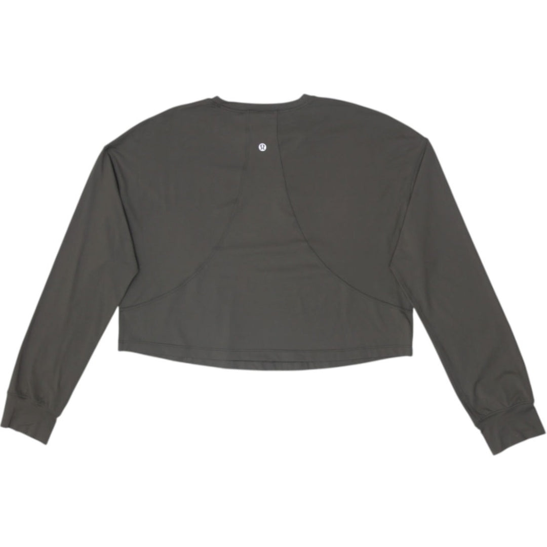Ladies Lululemon Muscle Love Cropped Long Sleeve T-Shirt Dark Olive Green 6