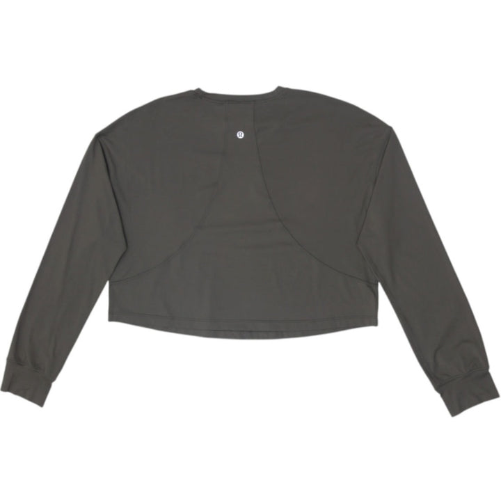 Ladies Lululemon Muscle Love Cropped Long Sleeve T-Shirt Dark Olive Green 6