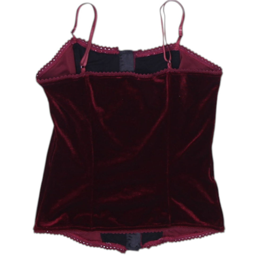 Y2K Velvet Lace Cami Top Size XS | Migration_Y2K Tops - Side View | Fashion Rerun
