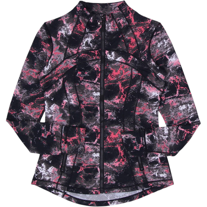 Ladies Lululemon Define Jacket Black Splatter Full Zip Track Multicolor