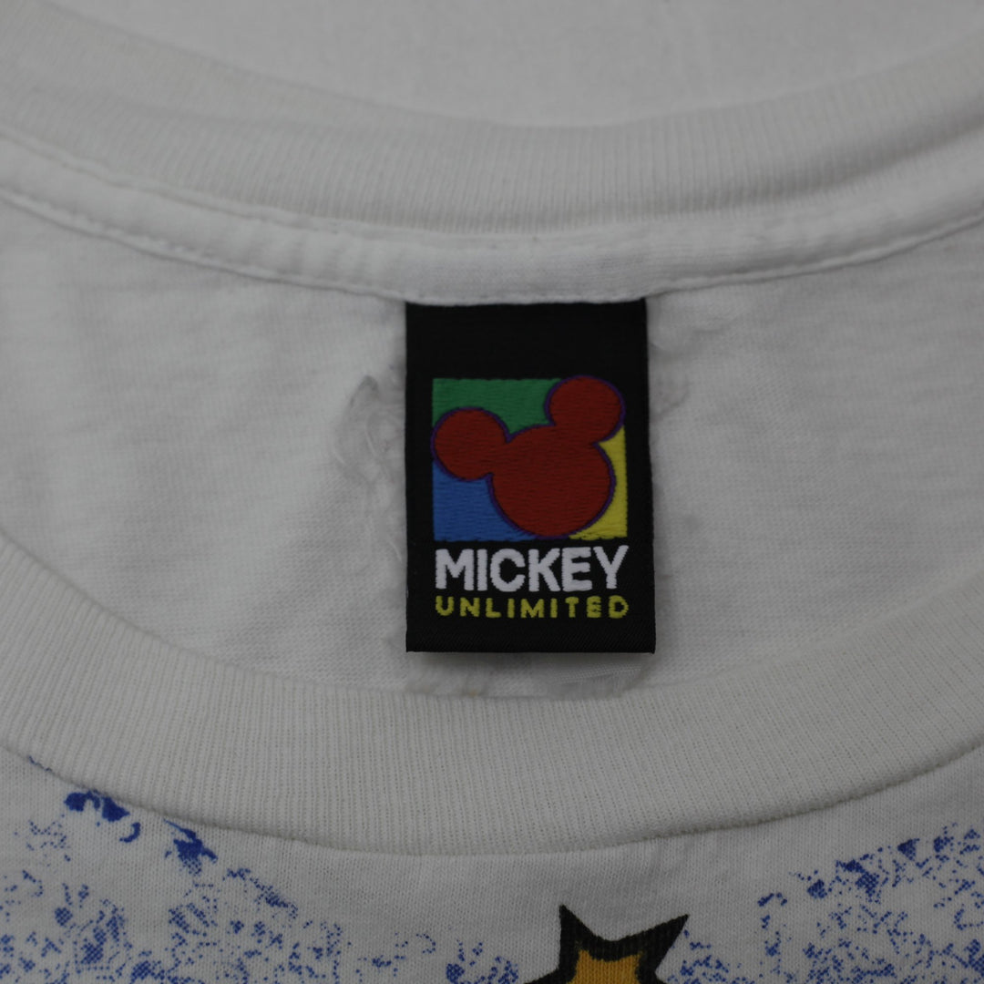Vintage 90s Disney Mickey Mouse Shirt All Over Print Minnie’s Drive In AOP | Migration_T-Shirts - Back View | Fashion Rerun
