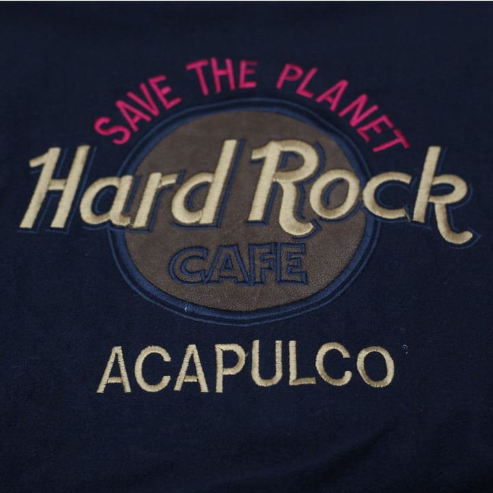 Vintage Mens Hard Rock Cafe Varsity Jacket Leather Sleeves