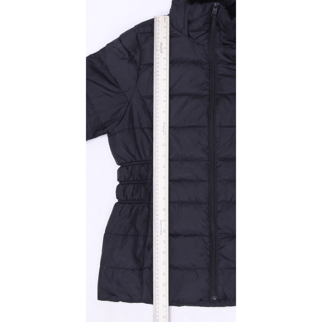 Ladies The North Face Puffer Jacket Black Fur Hood Warm Insulated L