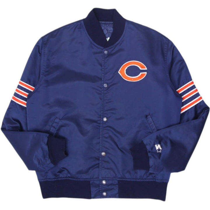 Vintage Chicago Bears NFL Starter Satin Bomber Snap Button Jacket M | Migration_Jackets | Fashion Rerun