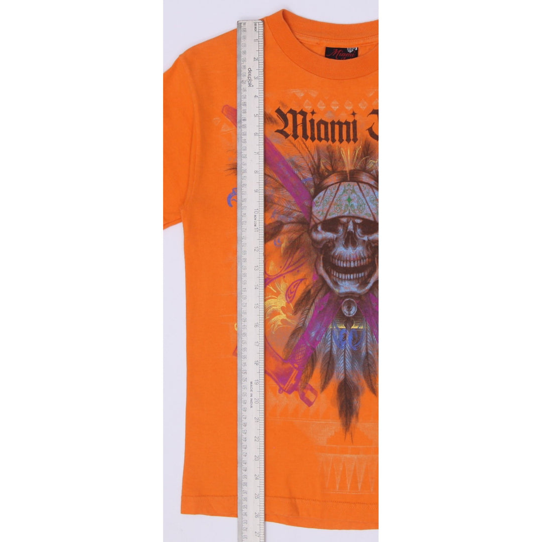 Mens Miami Ink Skull & Crossed Tomahawks Graphic T-Shirt