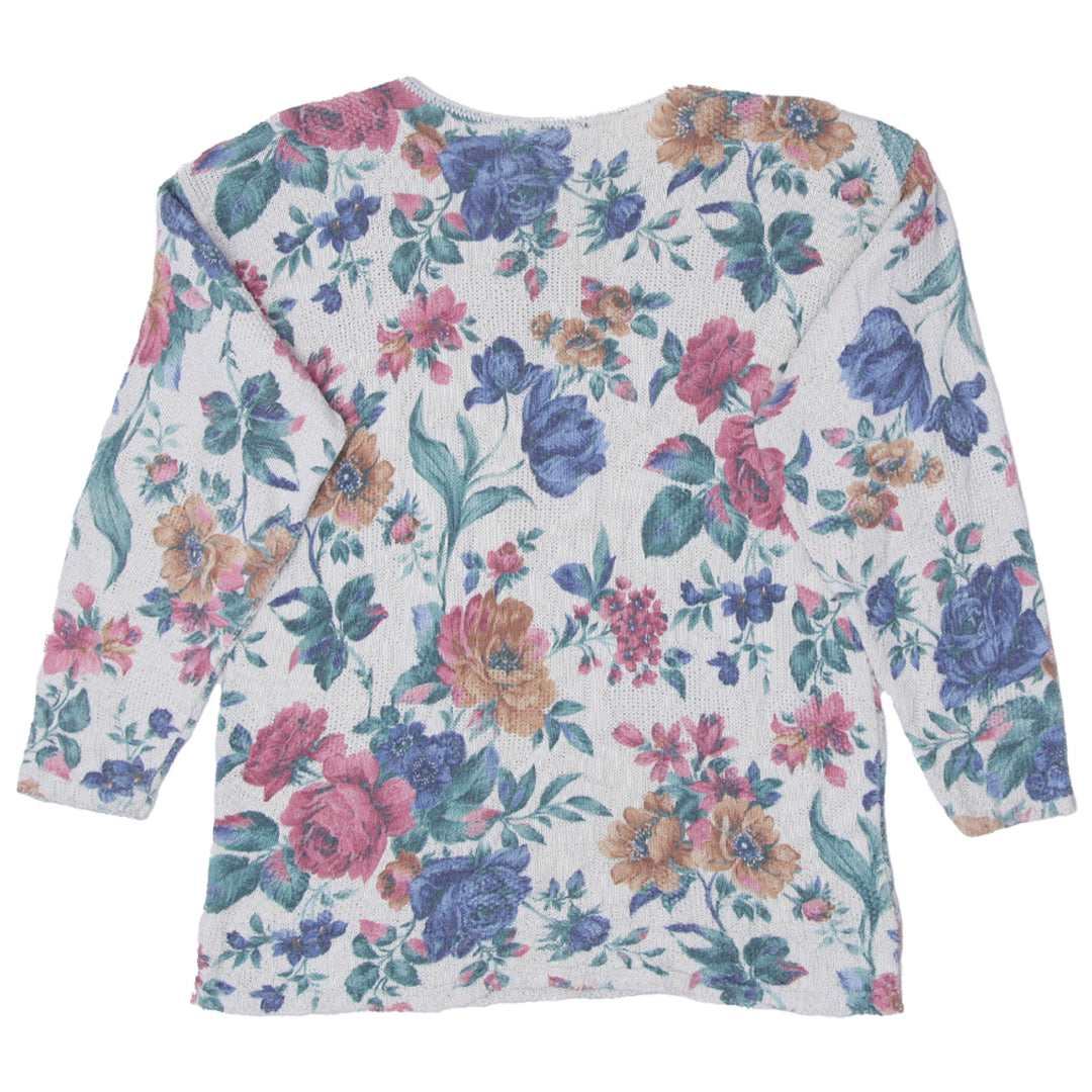 Vintage Arielle Floral Sweater Made in USA Ladies - Fashion Rerun Vintage Migration_Sweaters