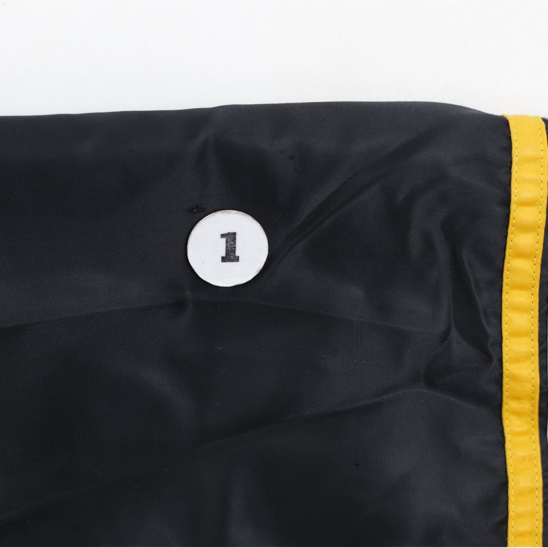 Vintage Shain Of Canada Black Satin Pittsburgh Penguins NHL Bomber Jacket S