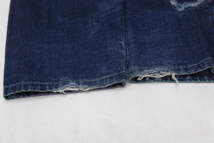 Y2K Mens Southpole Embroidered Hip Hop Headphones Denim Baggy Jeans