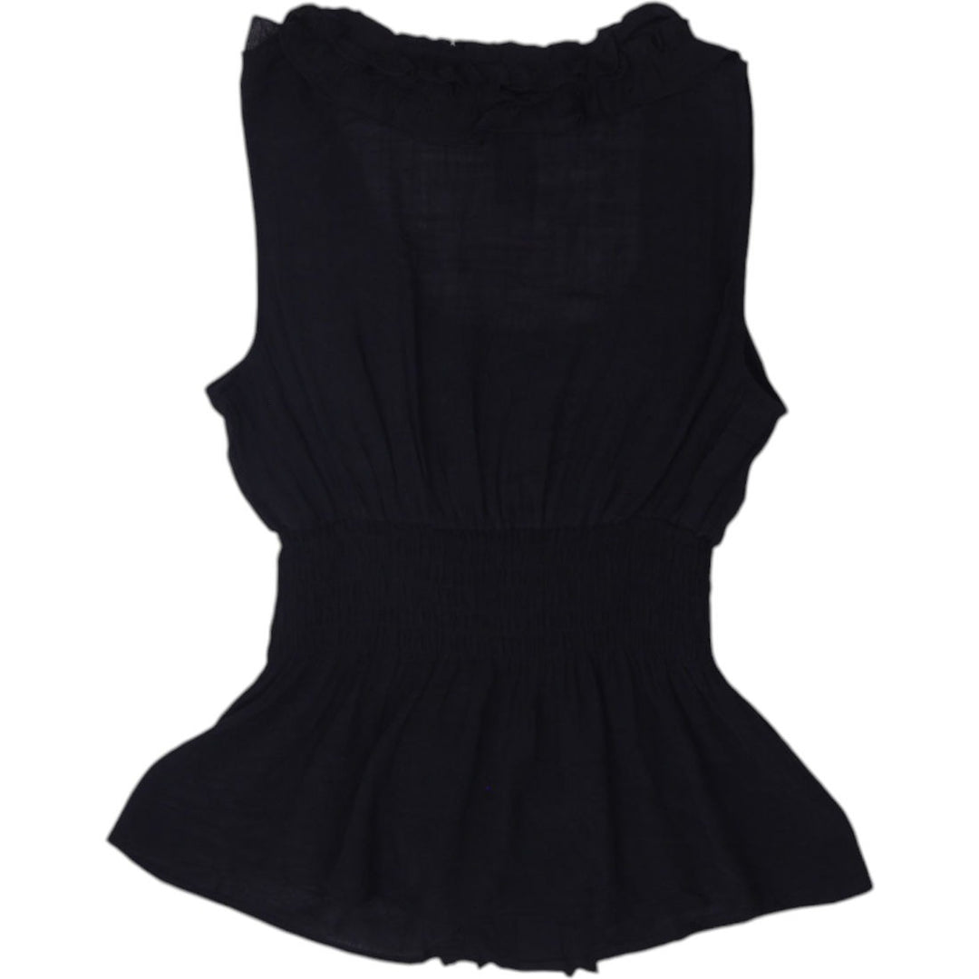 Y2K Ladies Susie Rose Black Ruffle Sleeveless Top Size S