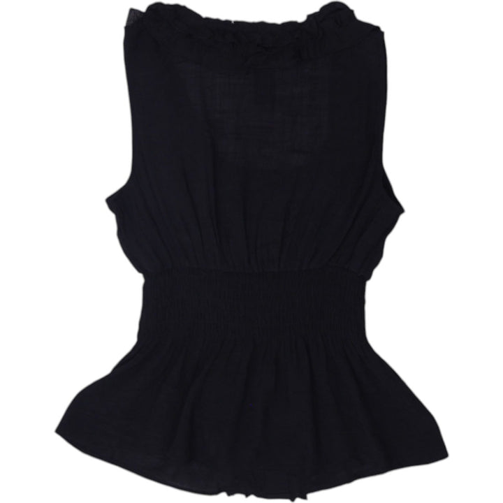 Y2K Ladies Susie Rose Black Ruffle Sleeveless Top Size S