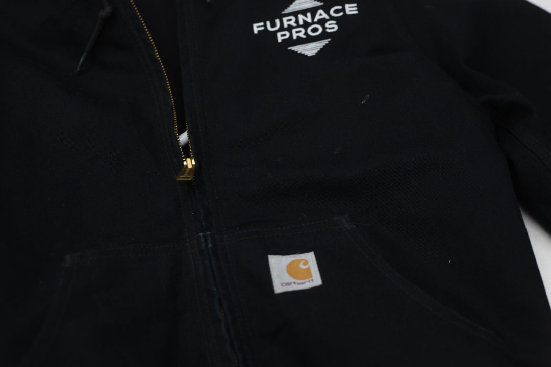 Mens Carhartt J131-BLK Black Hooded Workwear Jacket