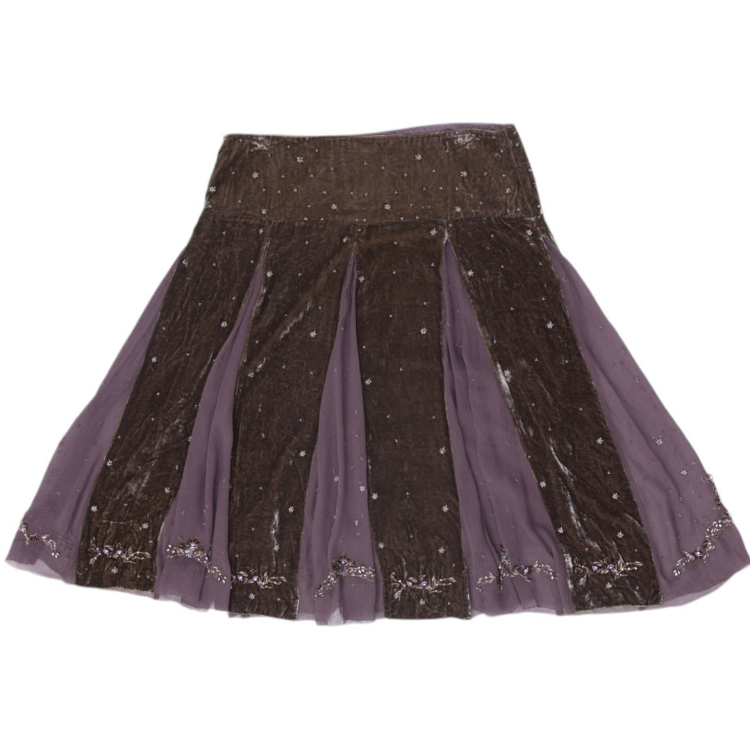 Y2K Ladies Elie Tahari Embellished Elegant Midi Skirt Size M