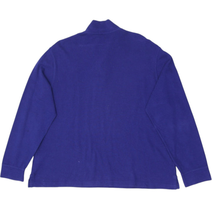 Mens Polo Ralph Lauren Estate Rib Quarter Zip Blue Sweater XL | Migration_Sweaters RL Collection - Side View | Fashion Rerun