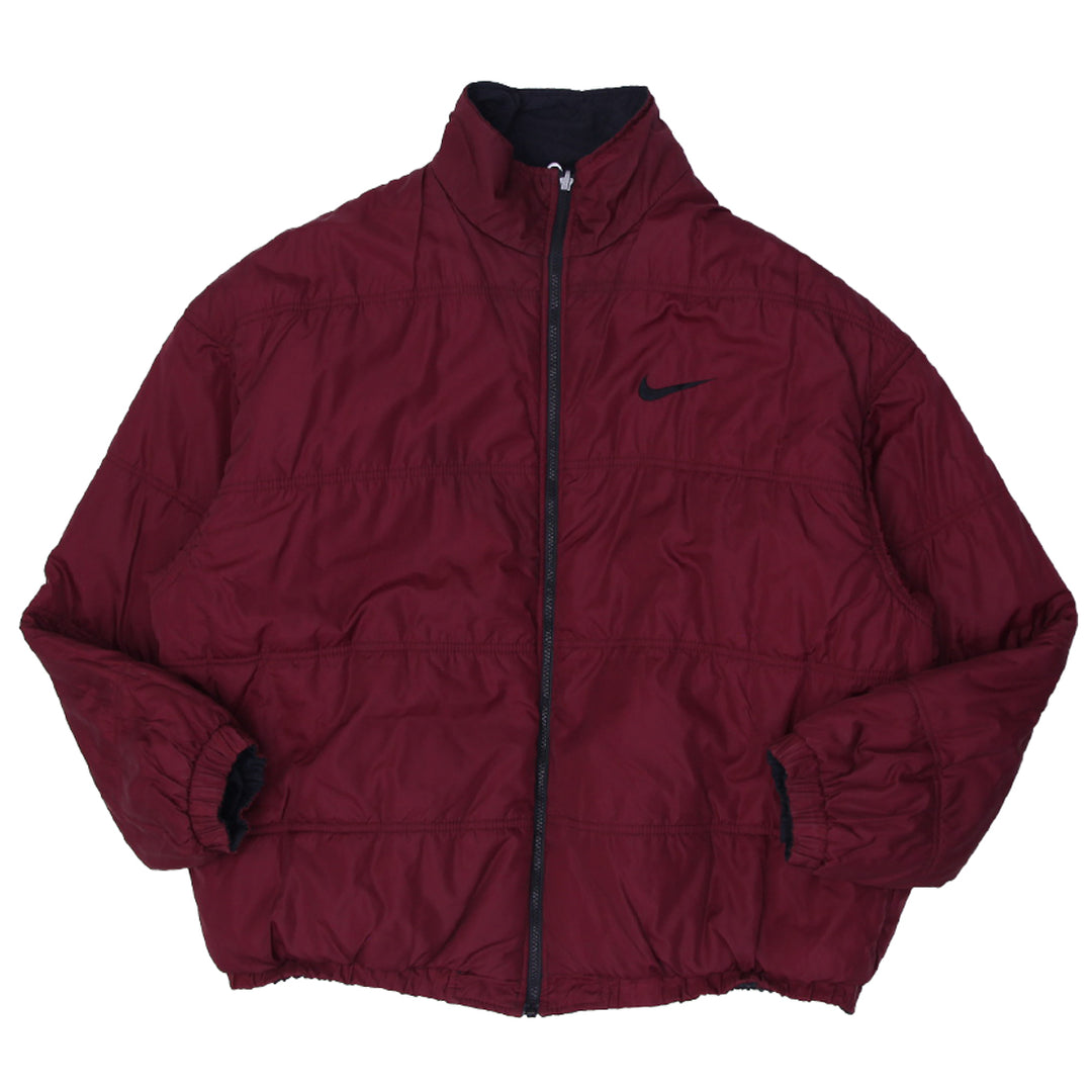 Vintage 90s Nike Swoosh Reversible 90s Black Maroon Jacket