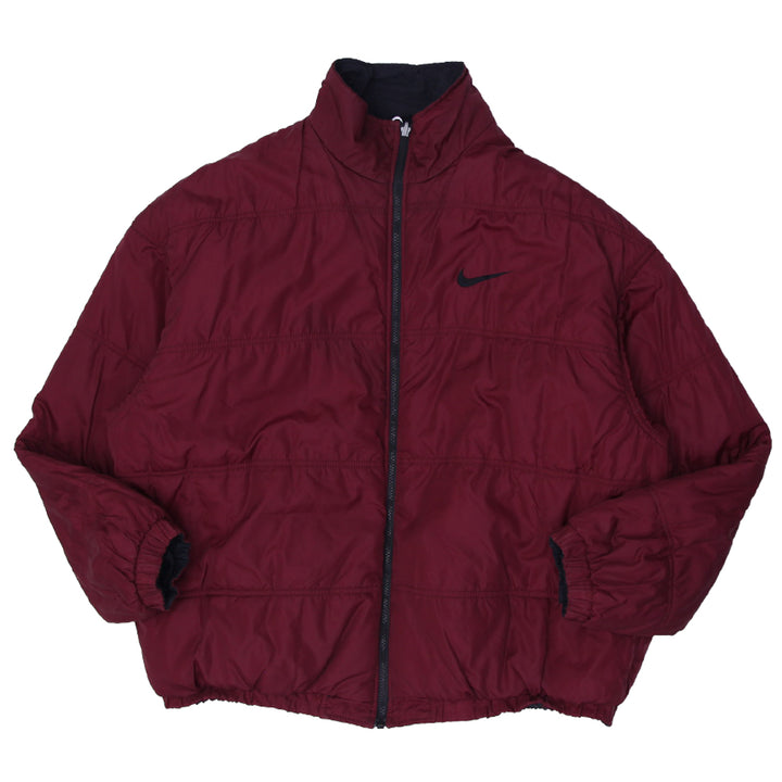 Vintage 90s Nike Swoosh Reversible 90s Black Maroon Jacket