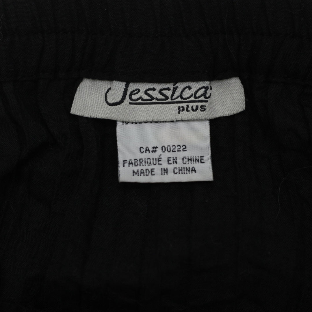 Y2K Jessica Plus Black Crinkle Gauze Boho Maxi Skirt Size 16W