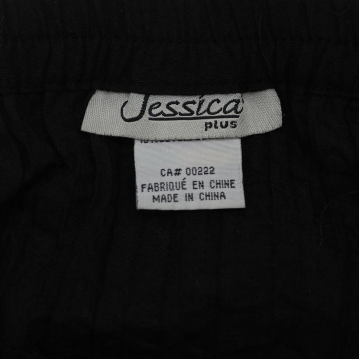 Y2K Jessica Plus Black Crinkle Gauze Boho Maxi Skirt Size 16W