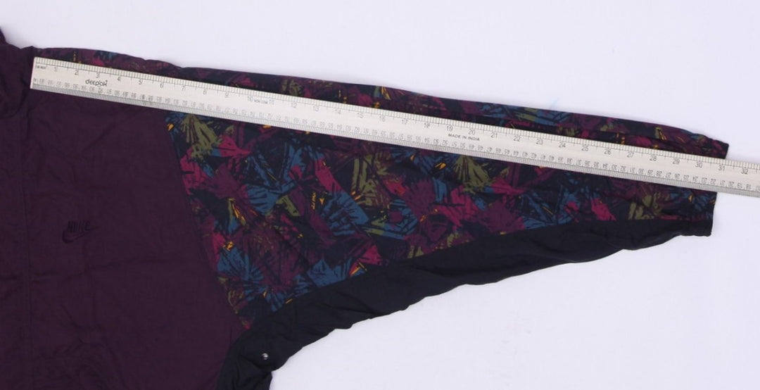 Vintage Nike Windbreaker Jacket Women's Full Zip Printed Sleeve Purple