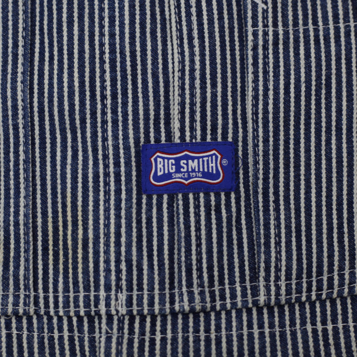 Vintage Big Smith Hickory Stripe Bib Overall Made From 100% Cotton 38 X 30 | Migration_Pants - Detail View | Fashion Rerun