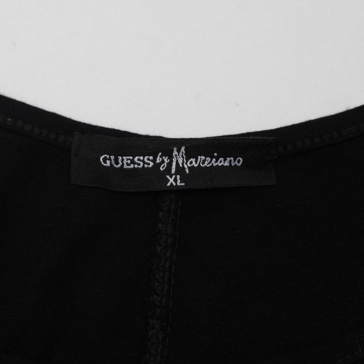 Y2K Ladies Guess by Marciano Bedazzled Crystal Spellout Top Size XL
