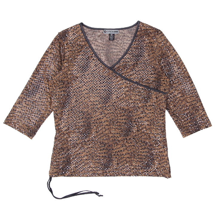 Y2K Optionelle Shiny Leopard Print Top - Fashion Rerun Vintage Migration_Tops