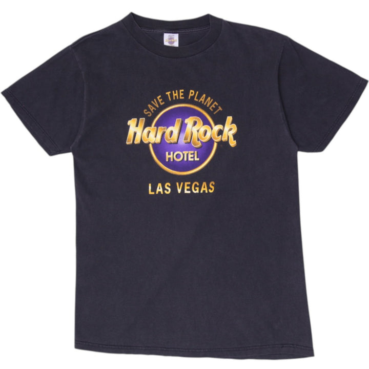 Vintage 90s Hard Rock Hotel Las Vegas Save The Planet T-Shirt Large Black Winterland USA