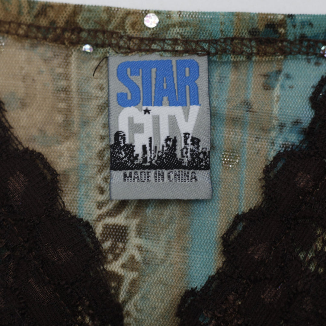 Y2K Ladies Star City Camisole Multi Color Lace Detailing
