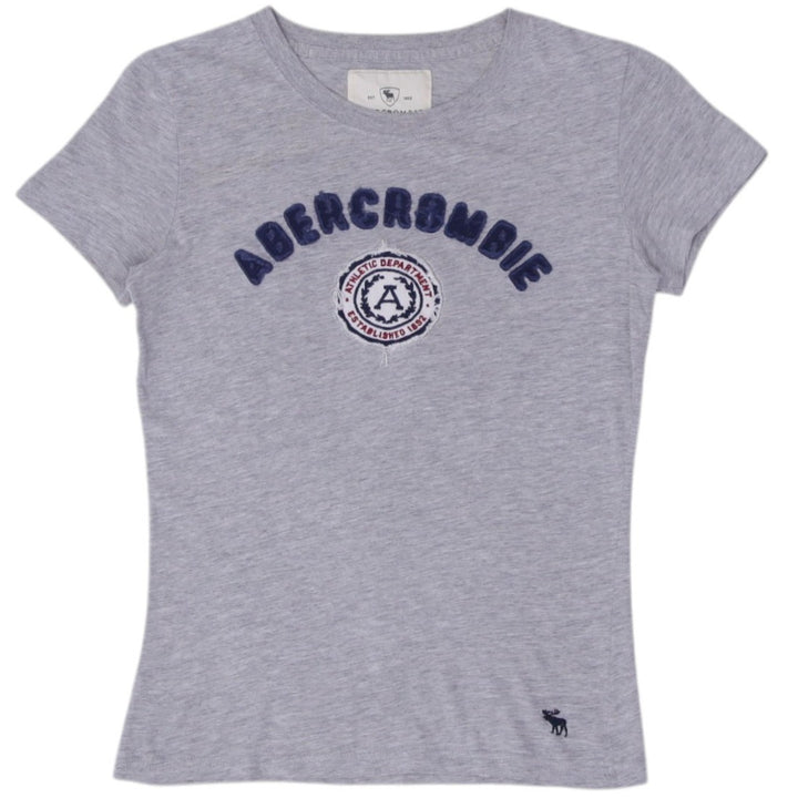 Y2K Ladies Abercrombie & Fitch Logo Gray T-Shirt M