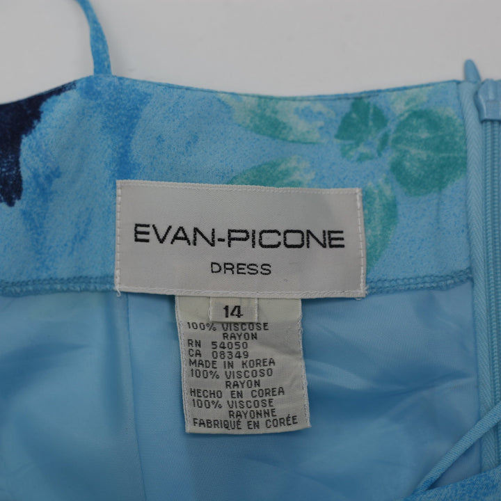 Y2K Ladies Evan-Picone Floral Viscose Halter Dress Size 14