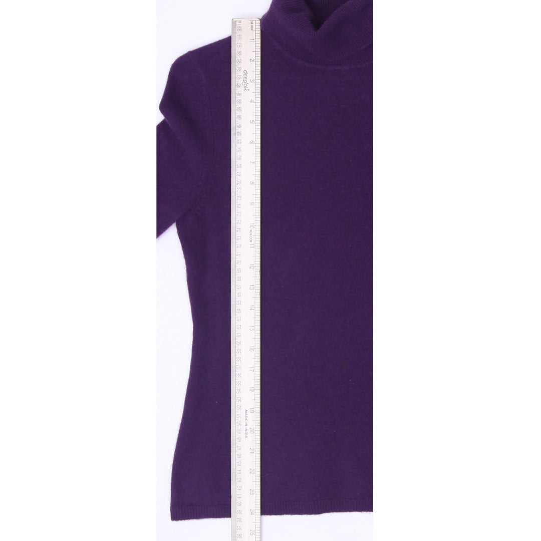 Ladies Charter Club 2 Ply 100%Cashmere Purple Turtle Neck Sweater Size M