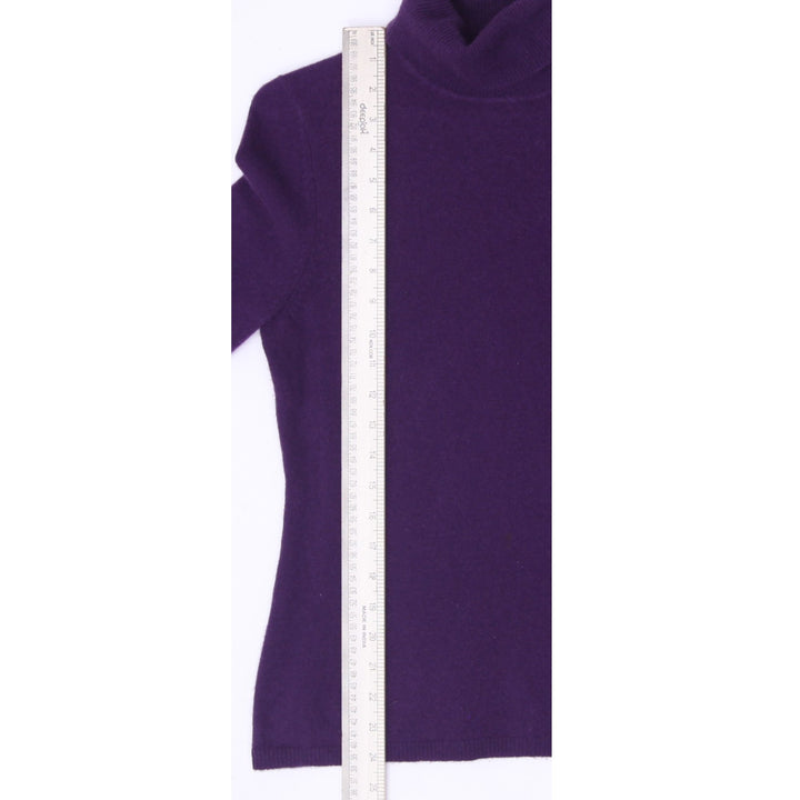 Ladies Charter Club 2 Ply 100%Cashmere Purple Turtle Neck Sweater Size M
