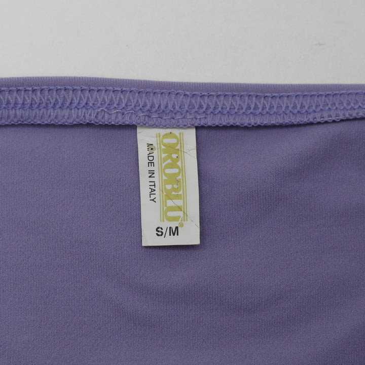 Y2K Ladies Oroblu Satin-Trimmed Lilac Halter Top Size S