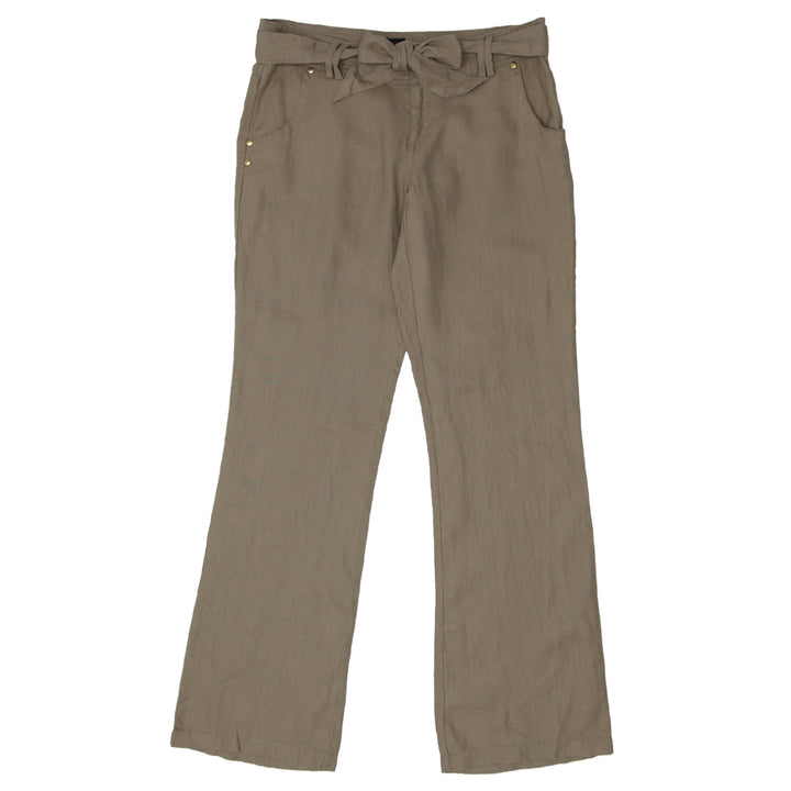 Ladies Linen Snap Belted Pants