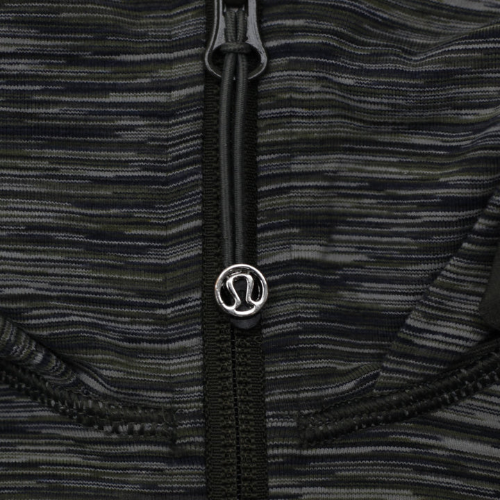 Ladies Lululemon Scuba Full Zip Hoodie in Space Dye Charcoal Gray Size 8