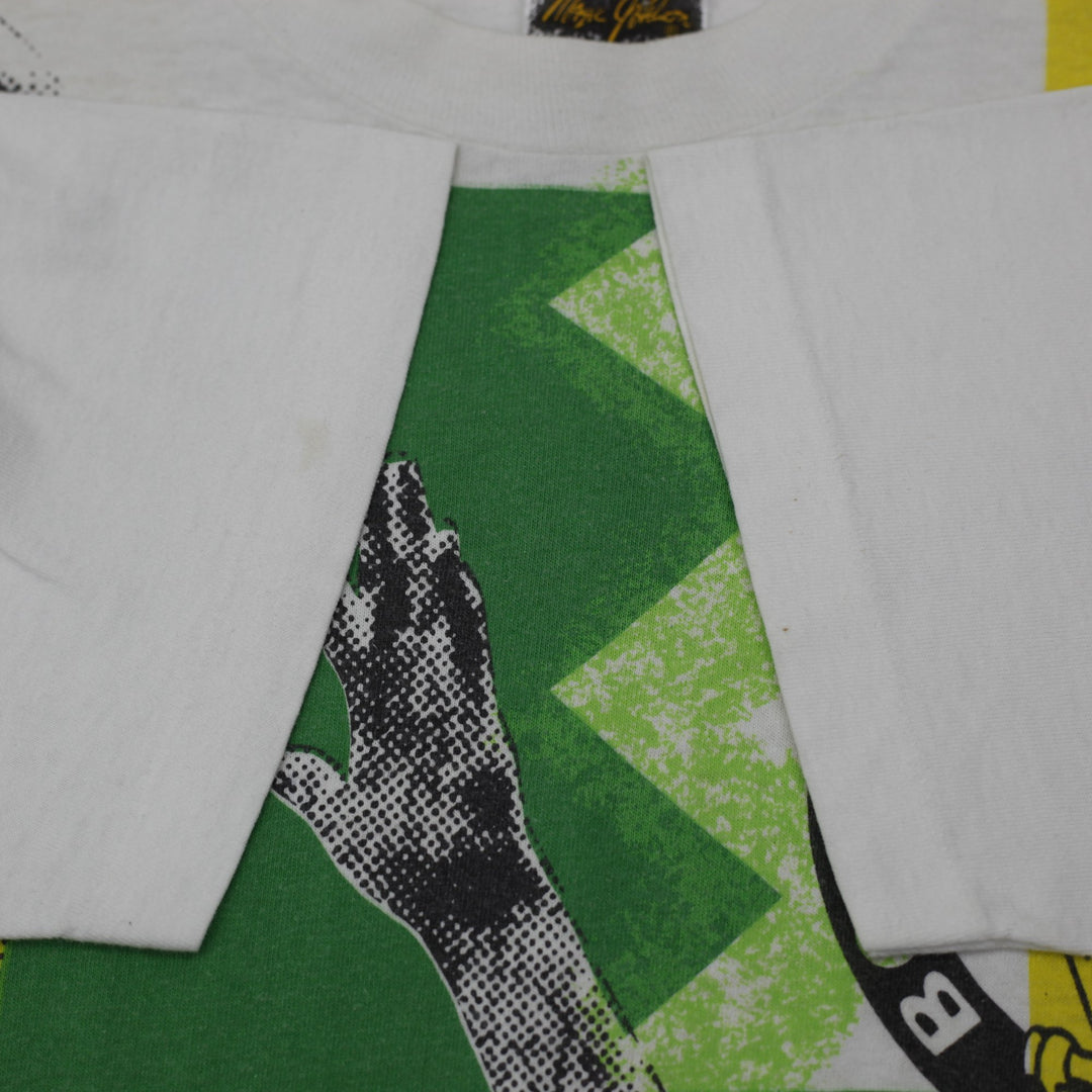 Vintage 1990s Fruit of the Loom Boston Celtics Larry Bird AOP T-Shirt USA Made M