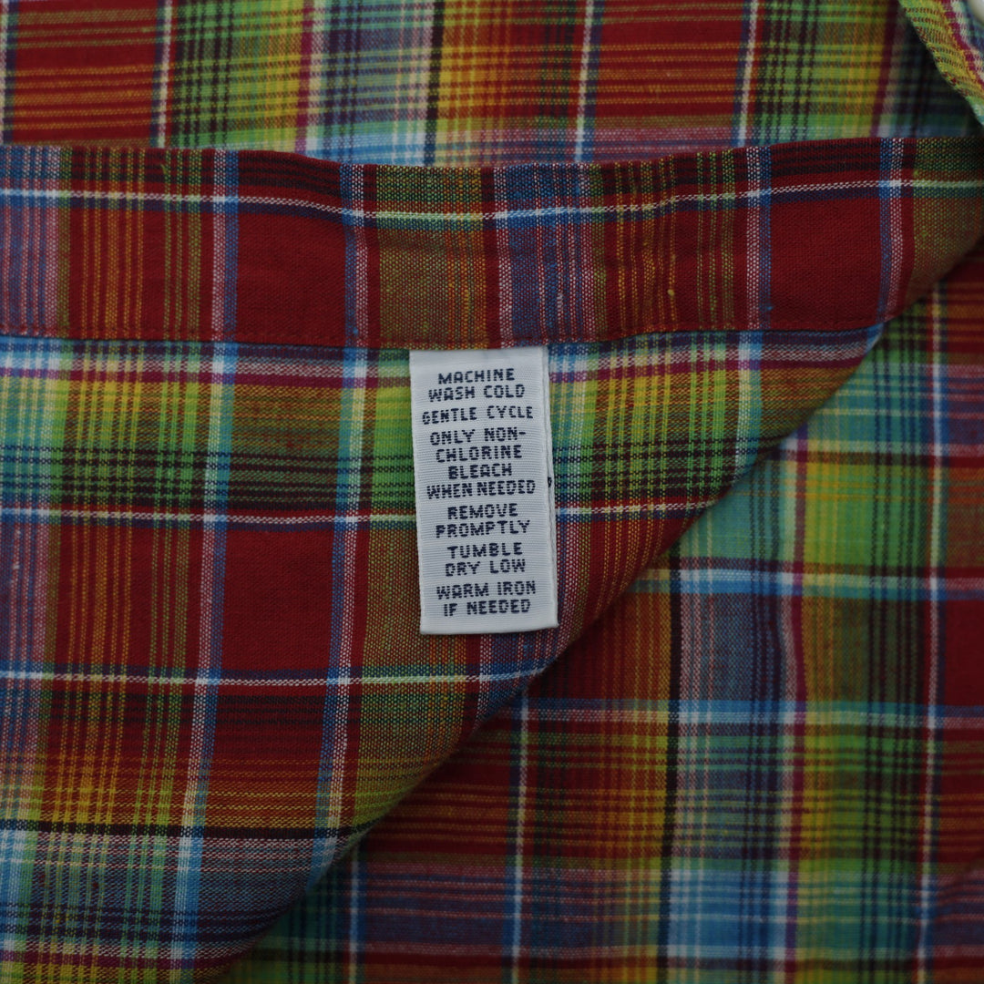 Mens Classic Fit Ralph Lauren Long Sleeve Button Down Plaid Shirt Size L